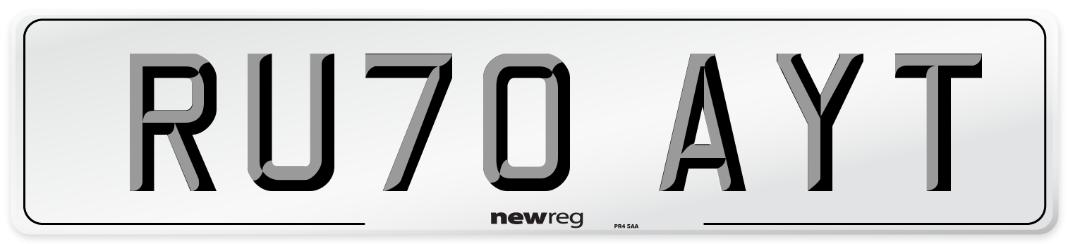 RU70 AYT Number Plate from New Reg